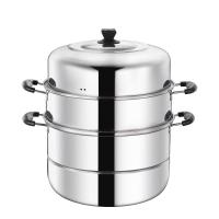 ราคา หม้อนึ่ง อุปกรณ์ครัว หม้อนึ่งสแตนเลสใช้ในครัวเรือนความจุขนาดใหญ่สามชั้นหม้อนึ่งปลาหม้อนึ่งซาลาเปาหม้อนึ่งขนาดใหญ่30-32-40ซม (47254479767)
