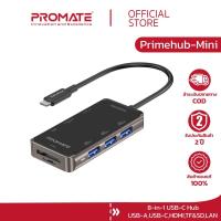 ราคา PROMATE USB-C HUB (รุ่น PrimeHub-Mini) 8-in-1 USB-C Hub with 100W Power Delivery - 4K HDMI (Type-C) (10789311201)