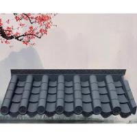 ราคา กระเบื้องเรซินพลาสติกตกแต่งชายคาหลังคาสไตล์จีน ผนังรั้ว ประตูแบบรวม กระเบื้องเคลือบโบราณ (44112505080)