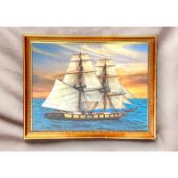 ราคา กรอบรูปมงคลสีทอง ภาพเรือสำเภา ขนาด 16*20' รูปพร้อมกระจก (26106104474)