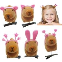 ราคา Hairpins การ์ตูน Capibala ตกแต่งสวมใส่ผมสีชมพู Hoop กิ๊บติดผมสีสุ่มอุปกรณ์เสริมผม (29223690059)