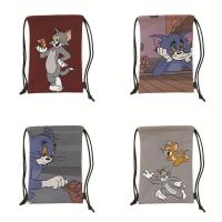 ราคา กระเป๋าเก็บรองเท้าผ้าใบนักเรียนลายการ์ตูนแมวและเมาส์กระเป๋าหูรูดบาสเก็ตบอลป้องกันฝุ่นแบบพกพา (57652012706)