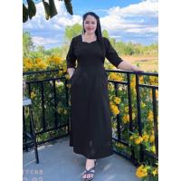 ราคา เดรส ผ้าไหมอิตาลี สีดำ คอห้าเหลี่ยม (25202618848)