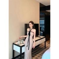 ราคา lalin Dress เดรสยาวสีชมพูนู้ด (43820733206)