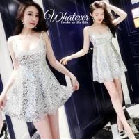 ราคา Whatever ชุดทำงาน ชุดราตรี เดรสออกงาน เดรสทำงาน เดรสบายเนียร์ (1317416838)