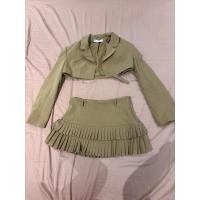 ราคา Bershka cropped blazer + mini skirt nude (24394148209)