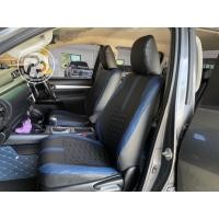 ราคา ชุดหุ้มเบาะสวมทับตรงรุ่น toyota Revo 4 D ลายสปอร์ต ดำกลางขอบสีน้ำเงิน (22487685311)