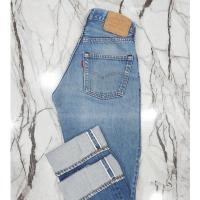 ราคา กางเกงยีนส์ริมแดง มือสอง forลีวาย ขากระบอก กระดุม เอว26 ยาว28 MADE IN U.S.A. รุ่นเก่า ขาบิด แซ๊กดำ (LN1) (16200284777)