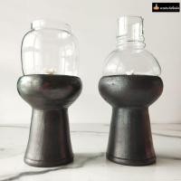 ราคา ตะเกียงน้ำมันพืช ตะเกียงครอบแก้ว สีดำ (19092576438)