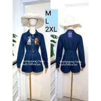 ราคา เสื้อแขนยาวกางเกงขาสั้นผ้ายีนส์ปักหมา ป้ายCLTชลิตา (มือ1ทุกแบบ) ชุดเข้าเซท เสื้อผ้างานป้ายราคาส่ง (15131040417)