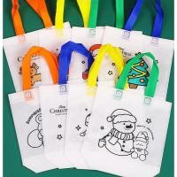 ราคา ใหม่ DIY คริสต์มาสของขวัญ Graffiti Tote กระเป๋าเด็ก Handmade ภาพวาดระบายสีกระเป๋าไม่ทอ (28614055672)