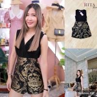 ราคา (3xl)จั้มสั้นผ้าทอ จั้มกางเกงกระโปรงงานตามหาสวยมากงานป้าย RITA BRAND (16758516121)