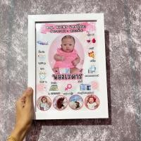 ราคา (ใช้เวลาจัดทำ 1-2 วันส่งของ)กรอบประวัติเด็กแรกเกิด ประวัติย่อเด็ก กรอบประวัติย่อลูกน้อย ขนาดA4 กรอบรูปพร้อมรูป ออกแบบฟรี (43202538010)