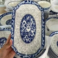 ราคา จานลายคราม 11/12 นิ้ว จานลายไทย ลายครามสีน้ำเงิน ทำจากเซรามิคเนื้อดี เข้าไมโครเวฟได้ (28259707781)