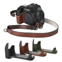 ราคา เคสกล้องหนัง Pu ครึ่งฐานสําหรับ Canon EOS 80D 90D (41772914262)