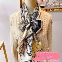 ราคา 100% Mulberry Silk ผ้าพันคอใหญ่สําหรับผู้หญิง 110*110 ผ้าไหมธรรมชาติ ผ้าคลุมไหล่สําหรับมัสลิน ของขวัญปีใหม่ Idea Beach holiday (51253171528)