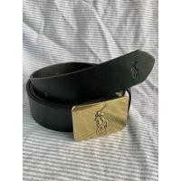 ราคา Polo RL Big Pony Leather Belt เข็มขัดหนังโปโลหัวทองโลโก้ม้า หัวเข็มขัดมีรอยบ้าง ไม่มีรอยลึก หนังสีดำ (25737820328)