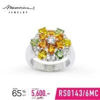 ราคา Memorine Jewelry แหวนเงินแท้ 925 ฝังแฟนซีแซฟไฟร์ : RS0143/6MC (24945237053)