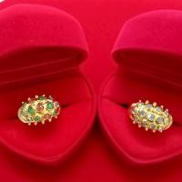 ราคา แหวนสุโขทัยเพชรซีกโบราณสามแถวแบบสวยงามแบบเพชรล้วนและสลับสีตัวเรือนเหรียญสตางค์ชุบทองไมครอนราคาย่อมเยา (43409377291)