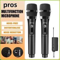 ราคา PROS ไมโครโฟนไร้สาย, 2 ช่อง UHF ความถี่คงที่คาราโอเกะไมโครโฟน, Professional Handheld Sound ไม่มีเสียงรบกวนคอนเดนเซอร์ไมโครโฟนสําหรับ Party (43419381505)