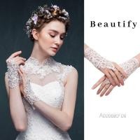 ราคา ถุงมือลูกไม้คริสตัลสีขาวสไตล์เจ้าสาวสวยดั่งเจ้าหญิง (19456881024)