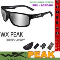 ราคา แว่นตา WileyX ของแท้ รุ่น PEAK แว่นตาเซฟตี้กันสะเก็ด กรอบเต็ม เลนส์สีเทาดำเคลือบปรอท ใส่เลนส์กีฬาหร (25486844831)
