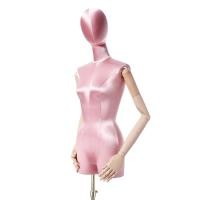 ราคา หุ่นโชว์เสื้อผ้า สีชมพูอ่อน ครึ่งตัว มีตัวและหัว ผ้ากำมะหยี (มือสอง) (3597568037)