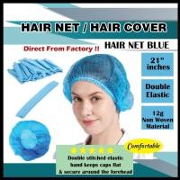 ราคา (100ชิ้น) ตาข่ายคลุมผมแบบใช้แล้วทิ้ง สีฟ้า สีขาว พรีเมี่ยม / 21" หมวกคลุมผม/หมวกหนีบ (43902468890)