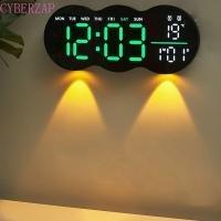 ราคา CYBERZAP นาฬิกาดิจิตอลติดผนังรีโมทคอนโทรลอเนกประสงค์นาฬิกาอิเล็กทรอนิกส์สปอตไลท์พร้อมไฟ LED โดยรอบรูปเมฆนาฬิกาปลุกขนาดใหญ่โคมไฟติดผนัง (49553988592)