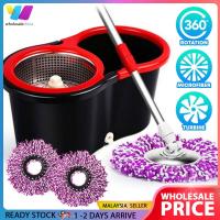 ราคา Magic Spin Mop Lantai Bucket Set 360 องศา Easy Wring เปลี่ยนไมโครไฟเบอร์หัวทําความสะอาดพื้นห้องครัวในครัวเรือน (18380136270)