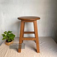 ราคา [ไม้สักเก่า] เก้าอี้ไม้สัก เก้าอี้บาร์กลม (12046973246)
