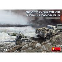 ราคา โมเดลรถบรรทุกปืนใหญ่ MiniArt 1/35 MI35272 Soviet 2T 6x4 Truck With 76 MM USV-BR Gun (7608176479)