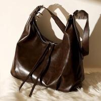 ราคา กระเป๋าถือหนังยืดหยุ่นสำหรับทุกวัน สไตล์มินิมอล สีMulberryและดำ (43178088921)