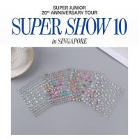 ราคา [ผู้ขาย SG] SUPER JUNIOR เวิลด์ทัวร์คอนเสิร์ตหัวใจหน้าอัญมณีอัญมณีแวววาว rhinestone สติ๊กเกอร์เพชรมุกแต่งหน้า (41627445910)