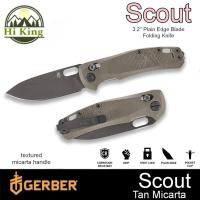 ราคา มีด Gerber รุ่น Scout Pocket Knife Tan - 3.2" Plain Edge Blade Folding Knife - EDC Gear and Equipment - Micarta ของแท้ (47550901989)