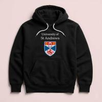 ราคา Hoodie University of St Andrews England เสื้อกันหนาว Unisex ขนแกะสีดําสีดําผ้า (49852701572)