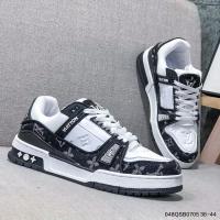 ราคา Louis Vuitton Trainer Low cut Casual Basketball Shoes Sneakers For Men Women Beige White (43767402194)