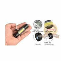 ราคา Portable Flashlights Miniไฟฉายสว่างมาก CREE LED XPE+COB 2in1 600mah usb charge 3mode (1587430381)