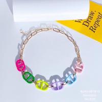 ราคา สร้อยอักษรสีสันแบบดาราใส่งานข้อต่อชุบทองคำขาวแท้ (15790899603)