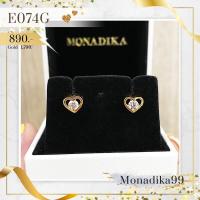 ราคา ต่างหูเพชร | E074 ชุบทองคำแท้ 24K (4450505693)