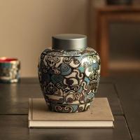 ราคา กระป๋องชาเซรามิกตะกละ Bimetal ฝาปิดผนึกกระป๋องเก็บจีน Retro Gold Silver วัดชากระป๋องในครัวเรือนกระป๋องเก็บ (51652398677)