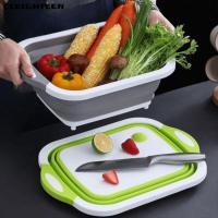 ราคา CLEIGHTEEN เขียงพับได้, แบบพกพาประหยัดพื้นที่พับอ่างล้างหน้า, อเนกประสงค์ทนทานพร้อมอ่างล้างจานในตัว 3 ใน 1 ผักผลไม้ตะกร้าเก็บสําหรับปิคนิคแคมป์ (29193947933)