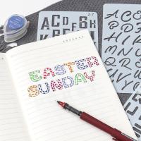 ราคา Yuezhen 20 รูปแบบ A6 ตัวอักษรภาษาอังกฤษ Cross-Border ขายร้อน Hollow ภาพวาดแม่แบบ Graffiti Inkjet ลูกไม้ไม้บรรทัด (54101585458)