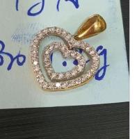 ราคา สร้อยทอง 18K แท้ พร้อมจี้เพชรแท้เบลเยี่ยมรูปหัวใจ (23805640506)