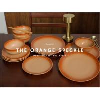 ราคา จานชามเซรามิค จานเซรามิค ถ้วยเซรามิค ชุดจานชามสีส้ม ชุด The Orange Speckle (26910265750)