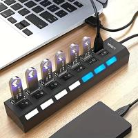 ราคา High Speed 4/7 Ports USB HUB 2.0 Adapter Expander Multi USB Splitter Multiple Extender with LED Lamp Switch for PC (49753654590)