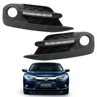 ราคา DRL ไฟเดย์ไลท์ ครอบตรงสปอร์ตไลท์ สีดำ สำหรับ Honda Civic ปี 2016-2019 (5246064413)