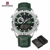 ราคา NAVIFORCE 9262L Dual-Display Movement Multi-Function Dual Time สายหนังนาฬิกาผู้ชาย (47853948843)