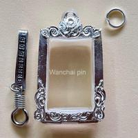 ราคา (แถมแหนบ)กรอบเงิน ตลับเงิน ตลับพระ ใส่พระสมเด็จพิมพ์มาตรฐาน (แกะลายกนก) (41264964252)