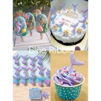 ราคา น่ารัก ขายดี หางนางเงือก หางนางเงือกน้ำตาลปั้น หางนางเงือกใส่น้ำำแต่งเครื่องดื่ม น้ำตาลรูปหางนางเงือกชิ้นเล็ก 12 ชิ้น (3655458635)